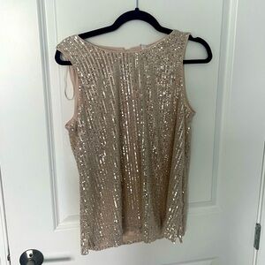 Ivory Sequined Lauren Conrad tank